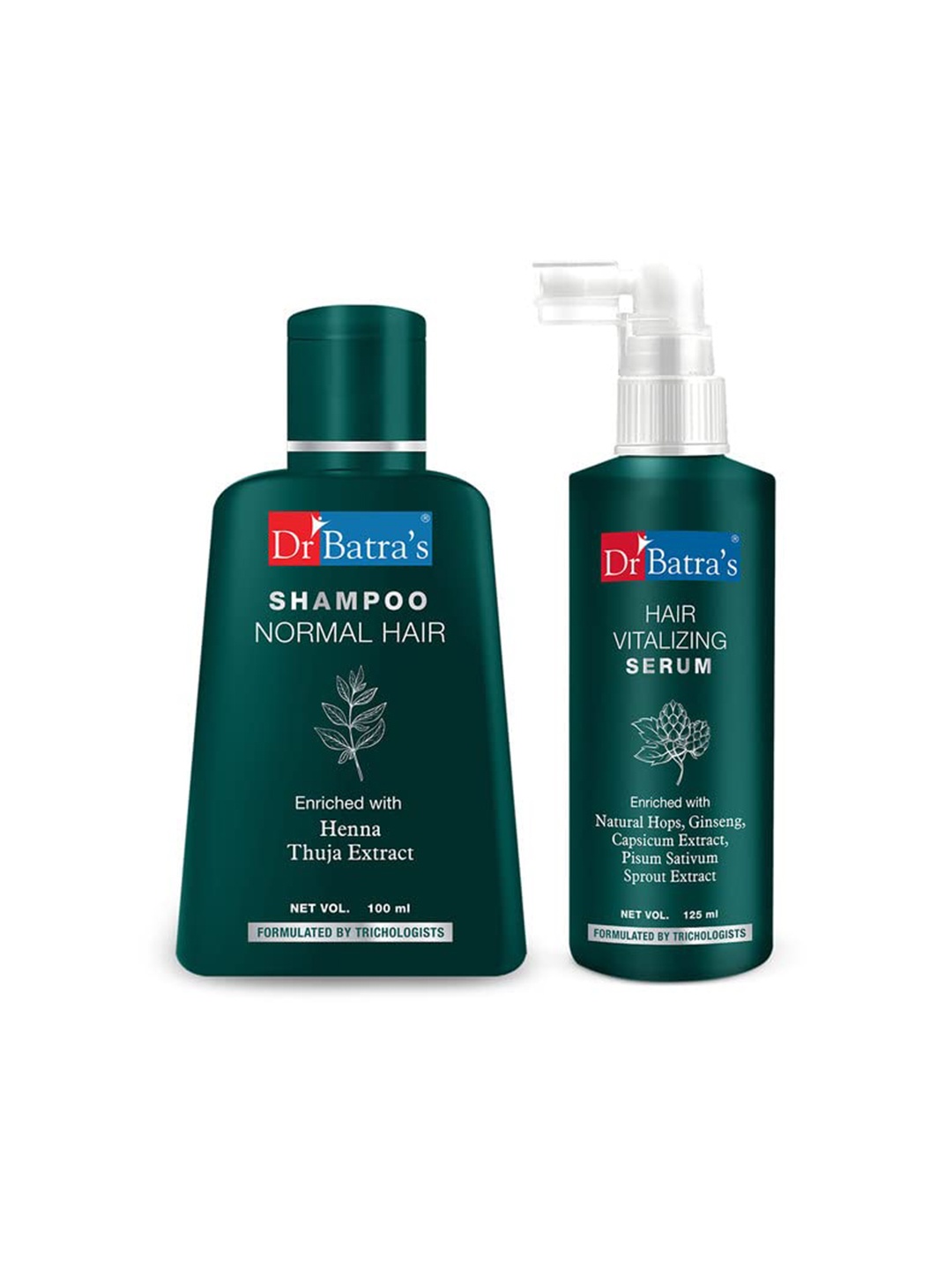 

Dr. Batras Combo Of Hair Vitalizing Serum 125ml & Normal Hair Shampoo 100ml, Transparent