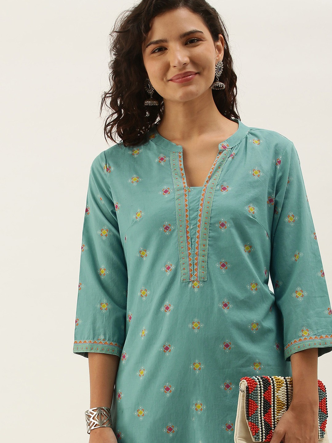 

Anouk Women Blue & Red Printed Kurta