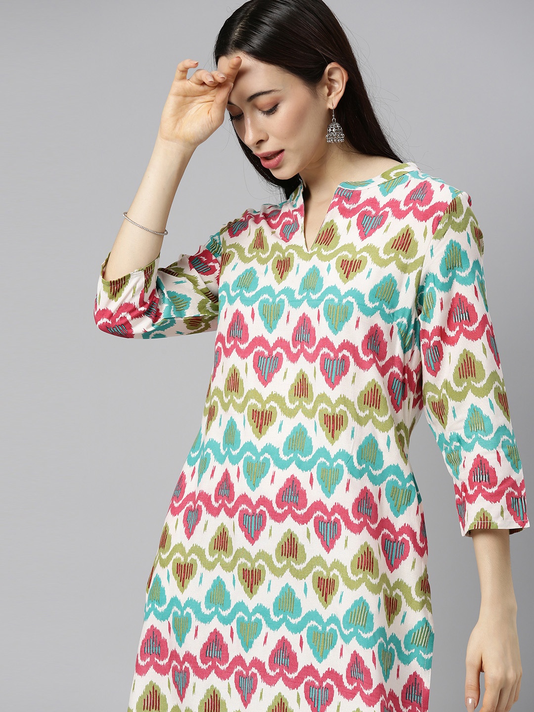 

Anouk Women Off White Printed Kurta