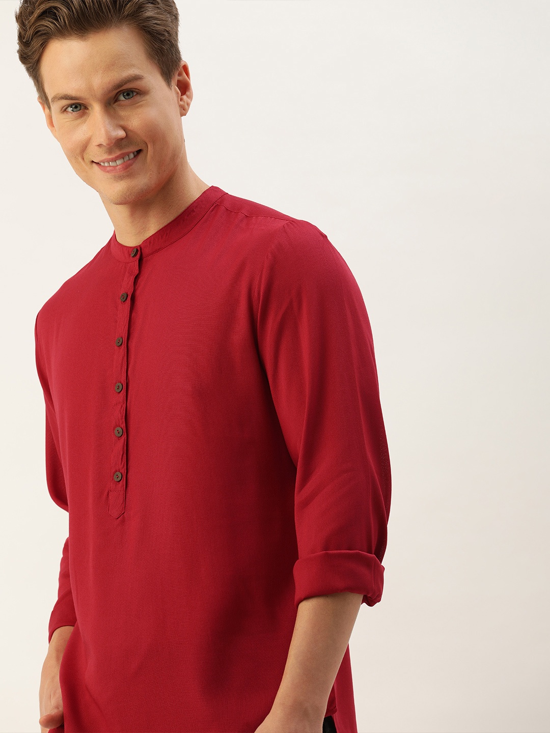 

Anouk Men Red Solid Kurta