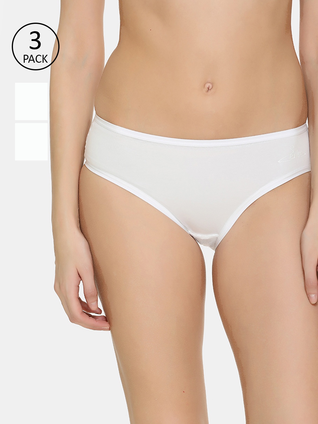 

Skidlers Women Pack of 3 White Solid Bikini Briefs SKD-BRIEF-95-WHITE-COMBO-3