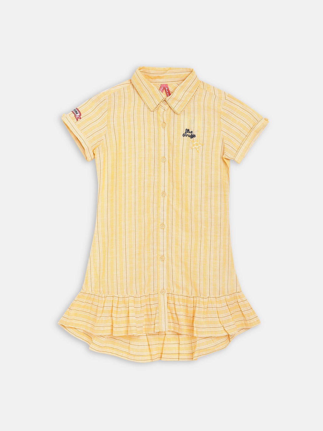 

Blue Giraffe Girls Yellow Checked Shirt Dress