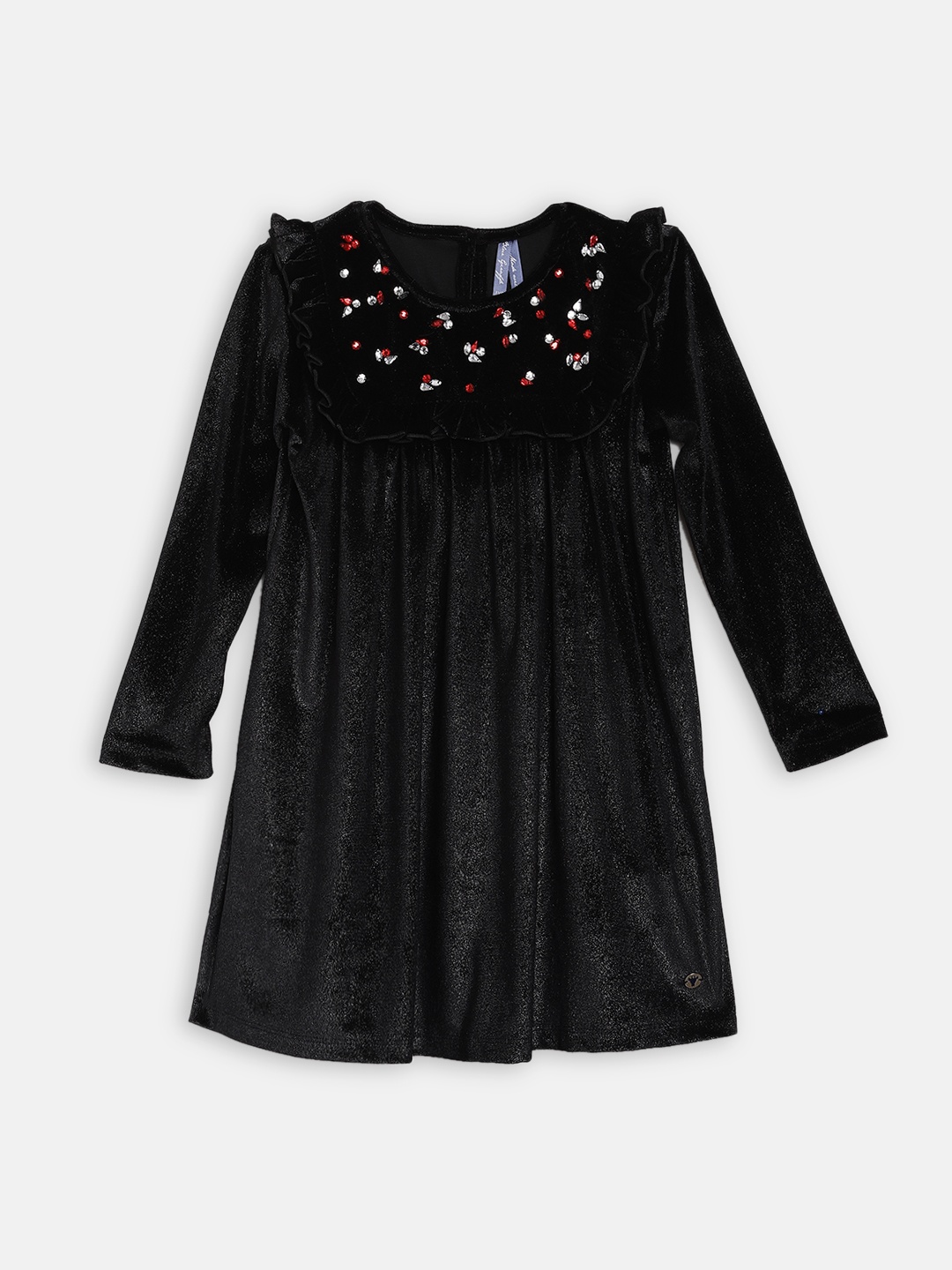 

Blue Giraffe Girls Black Solid A-Line Dress