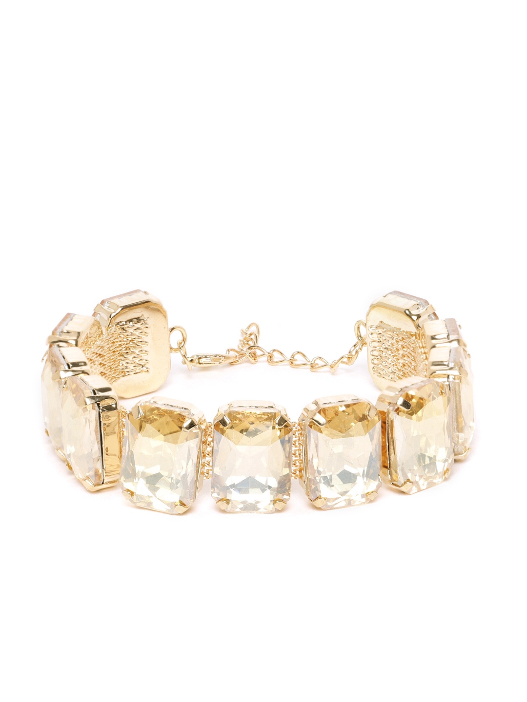 

YouBella Beige Gold-Plated Stone Studded Bracelet, Yellow