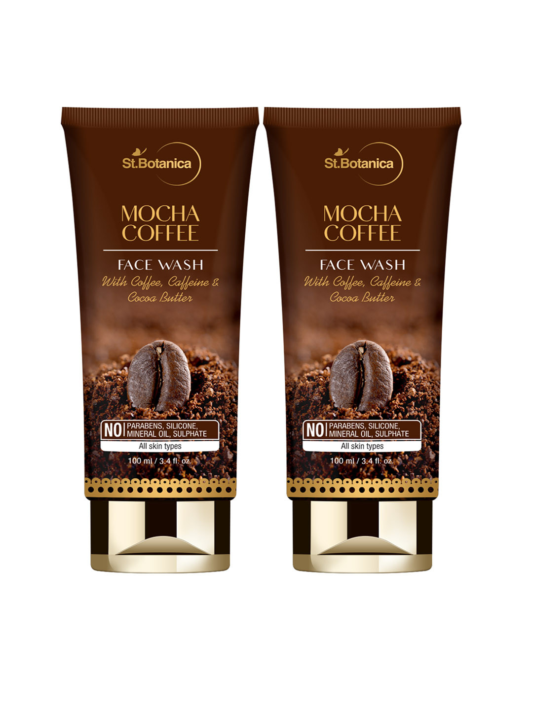 

St.Botanica Pack of 2 Mocha Coffee Face Wash 100 ml, Brown