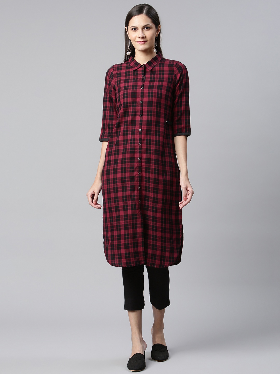 

Aurelia Straight Cotton Kurta, Pink