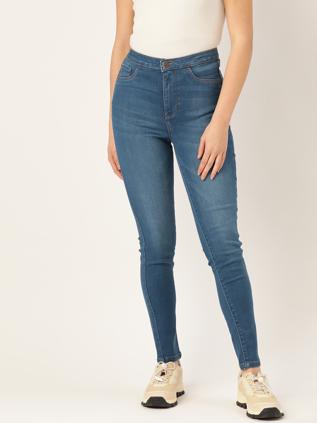 

Flying Machine Women Blue Regular Fit High-Rise Clean Look Stretchable Jeans