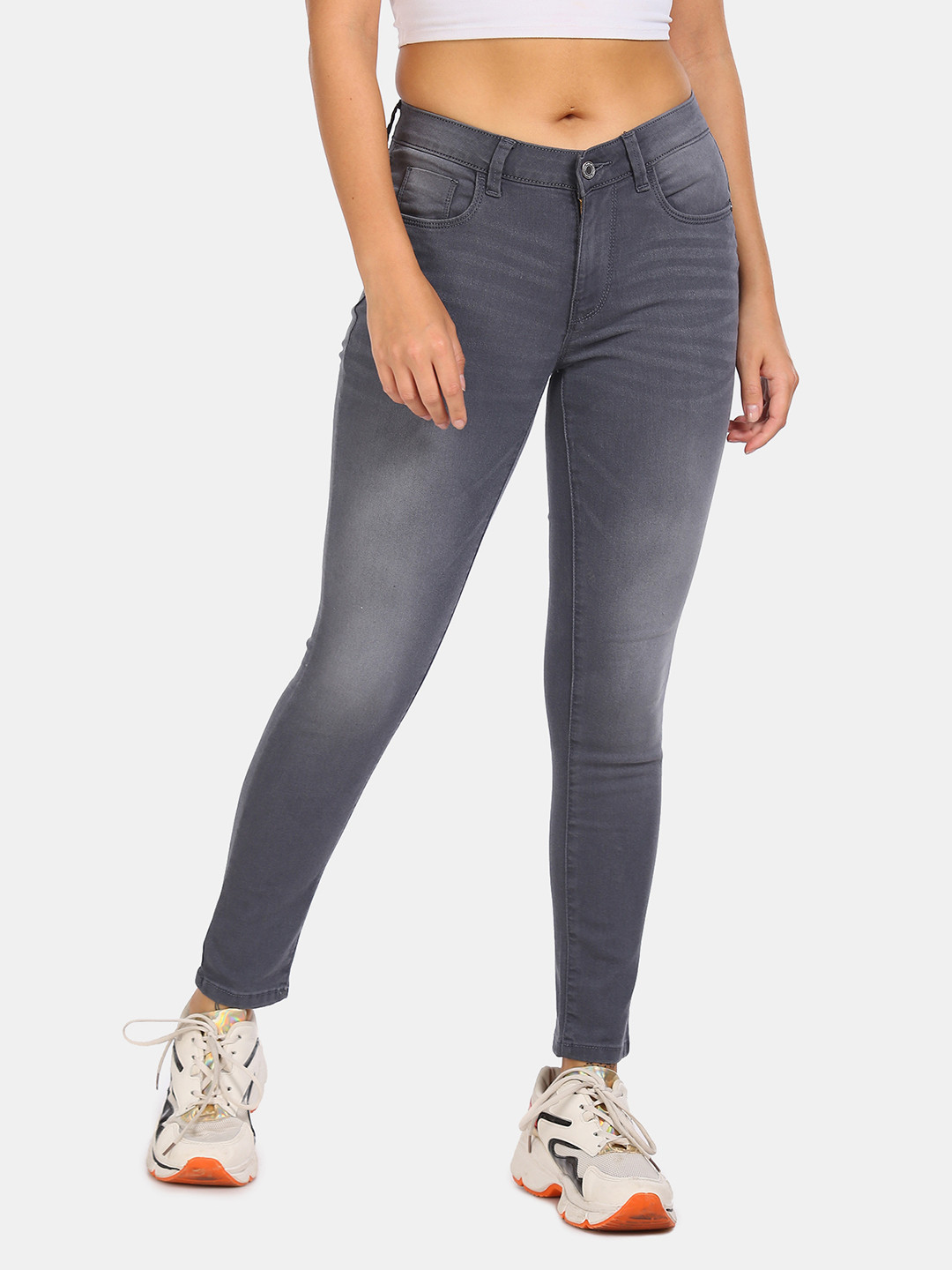 

Flying Machine Women Blue Skinny Fit High-Rise Clean Look Stretchable Jeans
