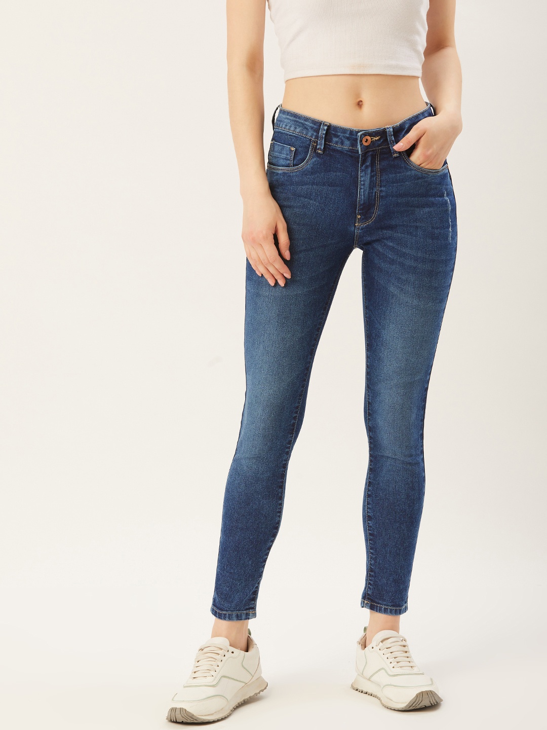 

Flying Machine Women Navy Blue Super Skinny Fit Mid-Rise Stretchable Jeans