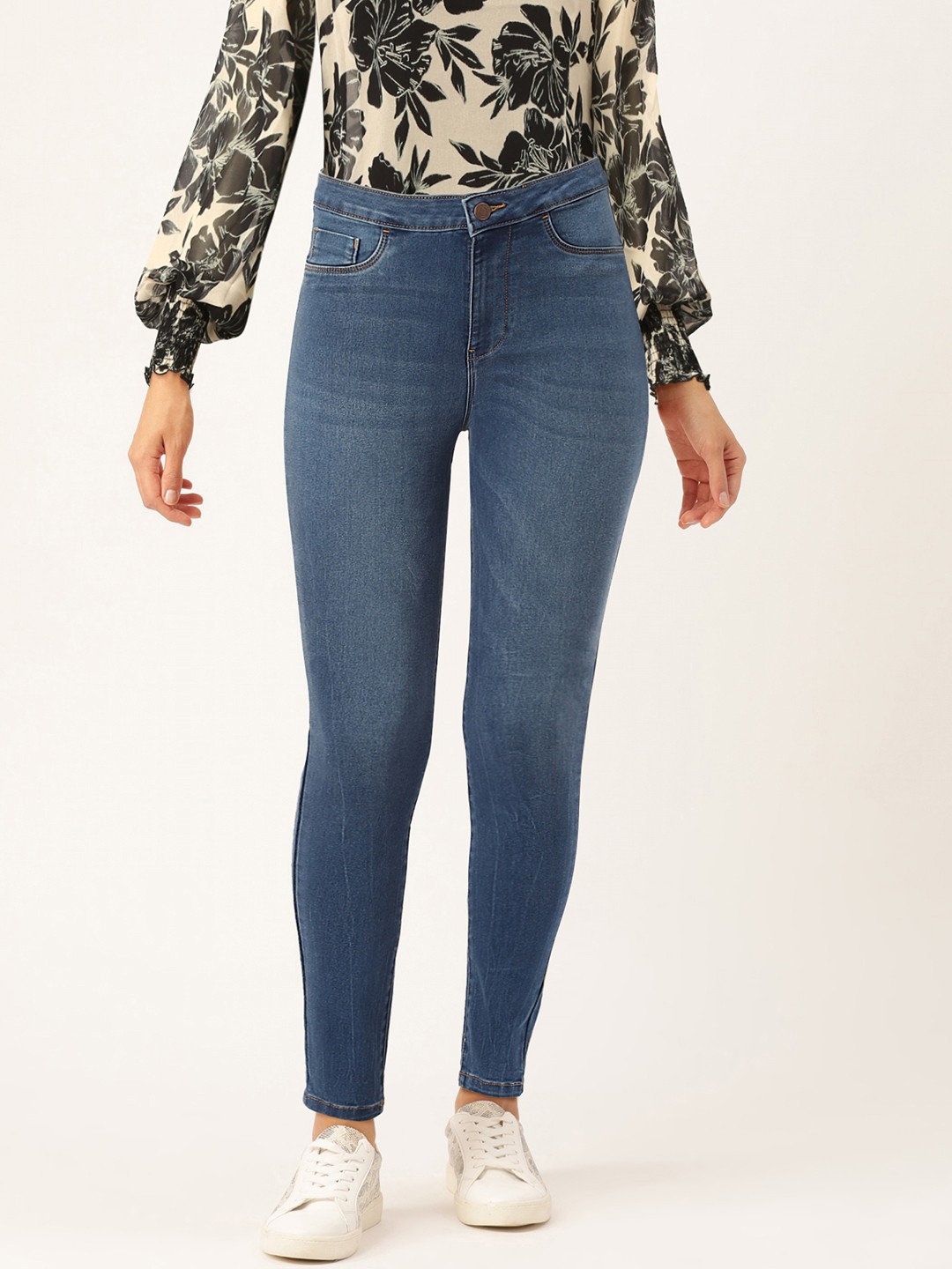 

Flying Machine Women Blue Super Skinny Fit Mid-Rise Clean Look Stretchable Jeans