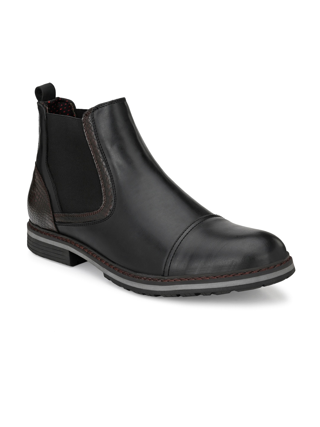 

Delize Men Black Solid High-Top Flat Boots