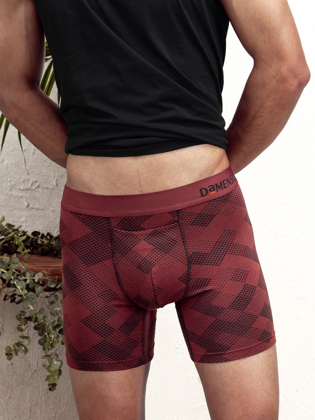 

DaMENSCH DEO-SOFT Printed Premium Egyptian Cotton-Modal Blend Trunk, Maroon