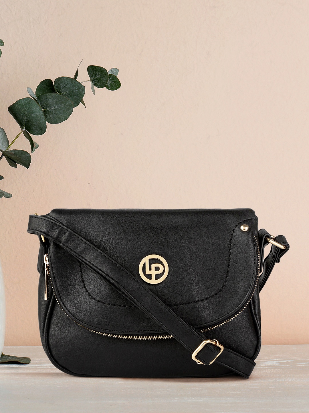 

Lino Perros Women Black Solid Sling Bag