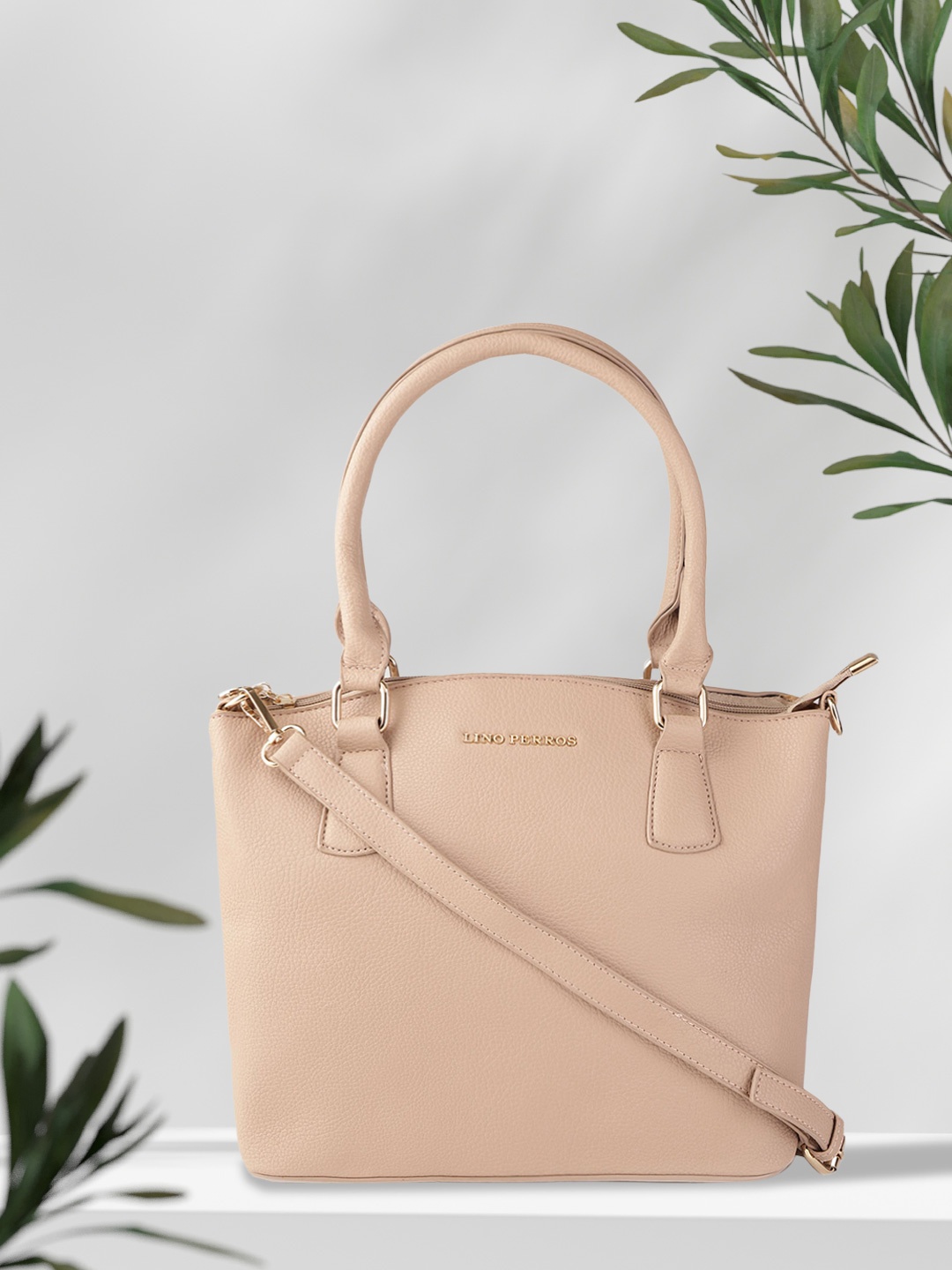 

Lino Perros Beige Solid Shoulder Bag