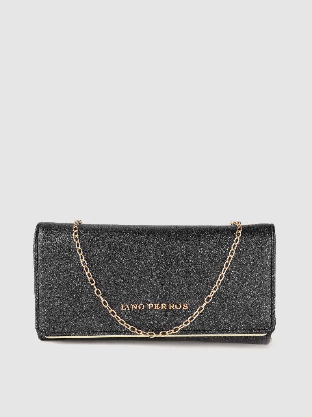 

Lino Perros Women Black Solid Simmer Finished Two Fold Wallet
