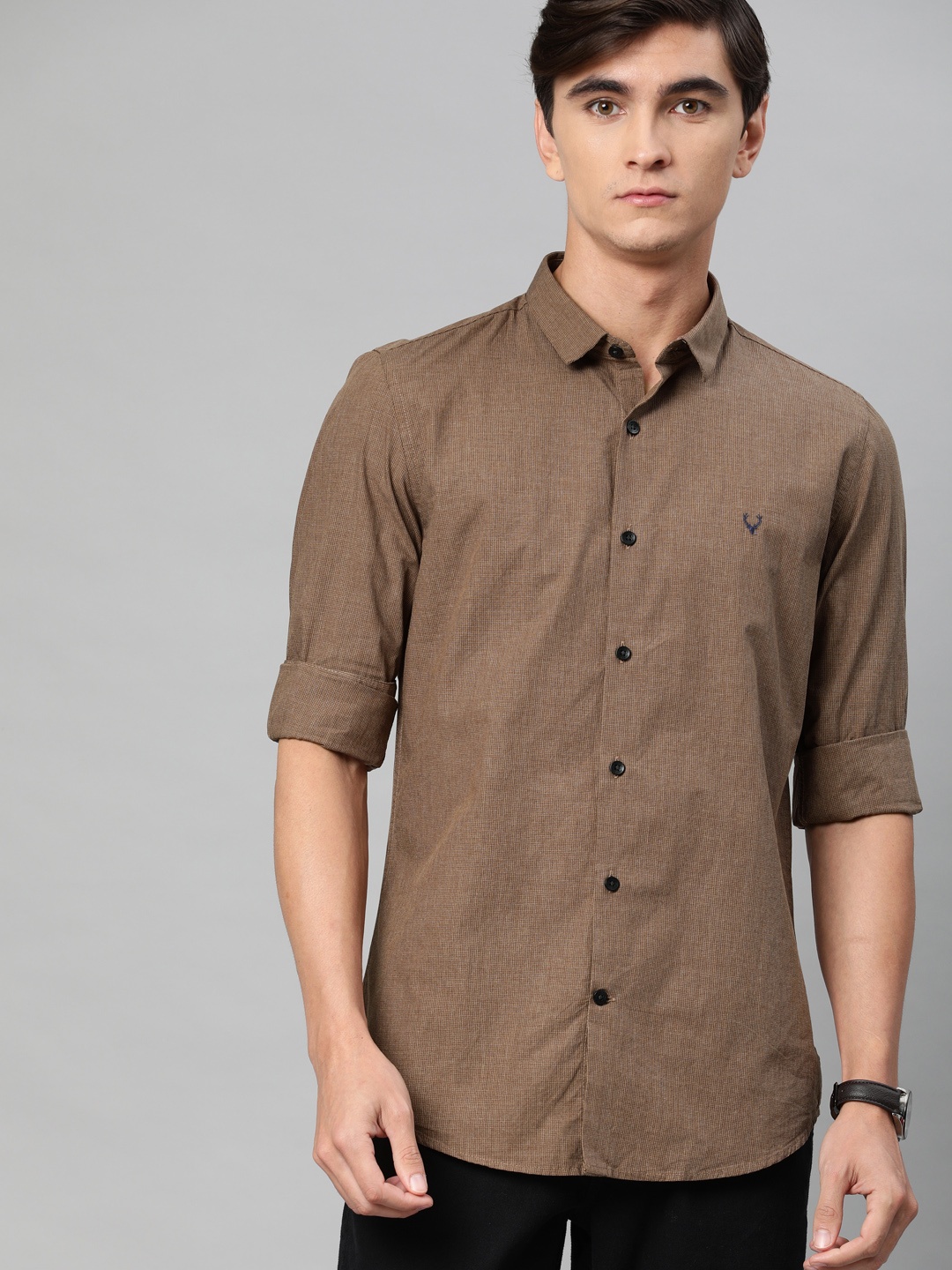 

Allen Solly Sport Men Brown Slim Fit Micro Checked Casual Shirt