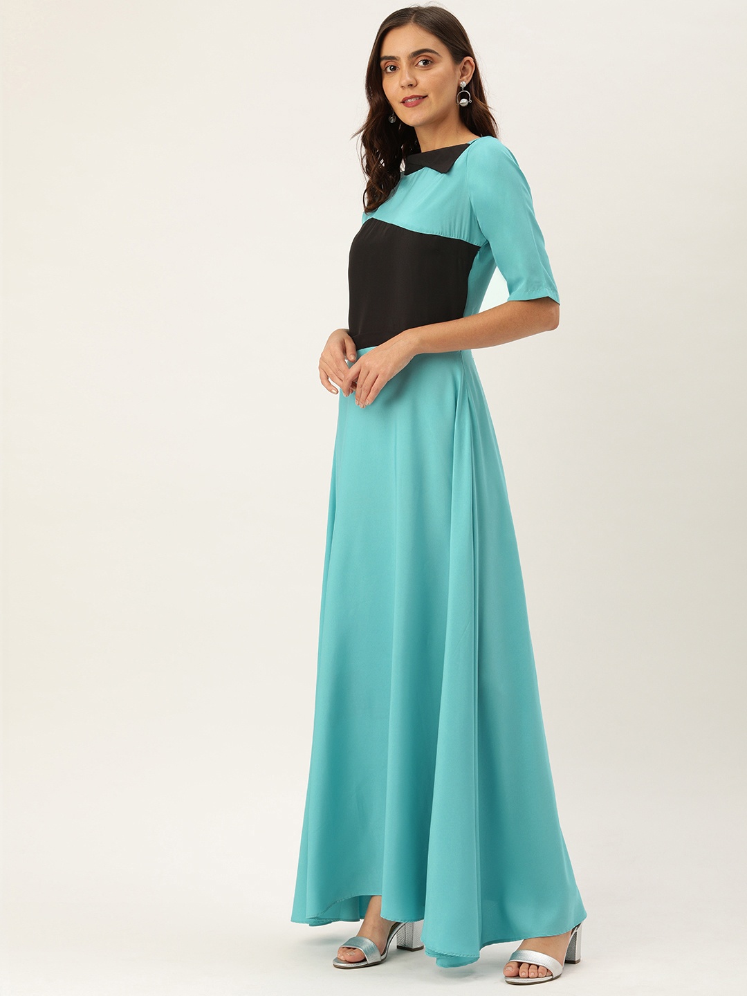 

Shubhangini Fashion Women Blue Colourblocked Maxi Dress