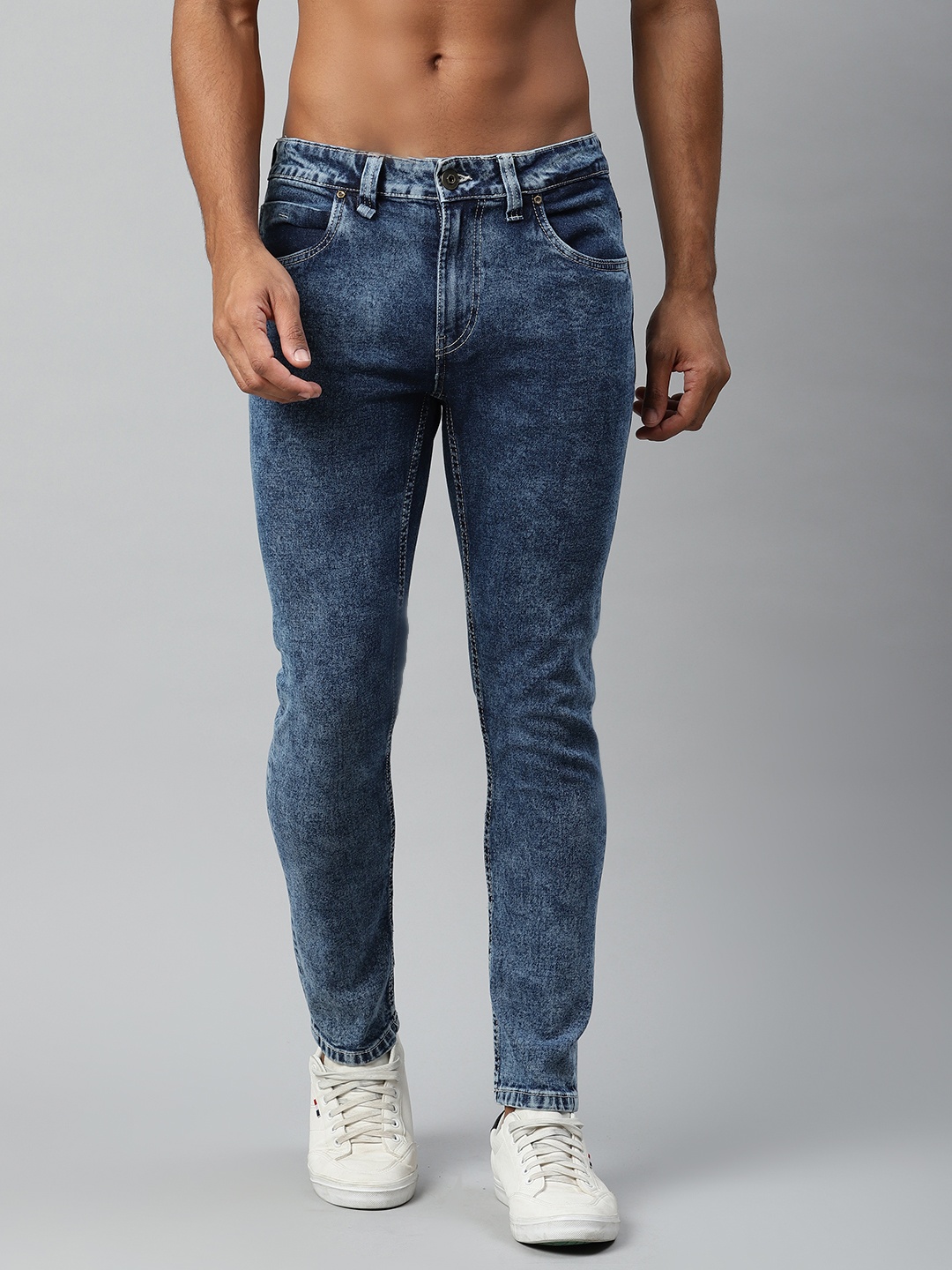 

The Roadster Lifestyle Co Men Blue Skinny Fit Acid Wash Stretchable Jeans