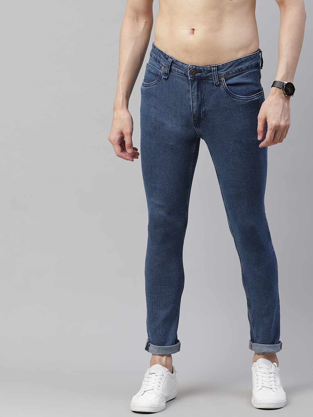 

The Roadster Lifestyle Co Men Navy Blue Solid Super Skinny Fit Stretchable Jeans
