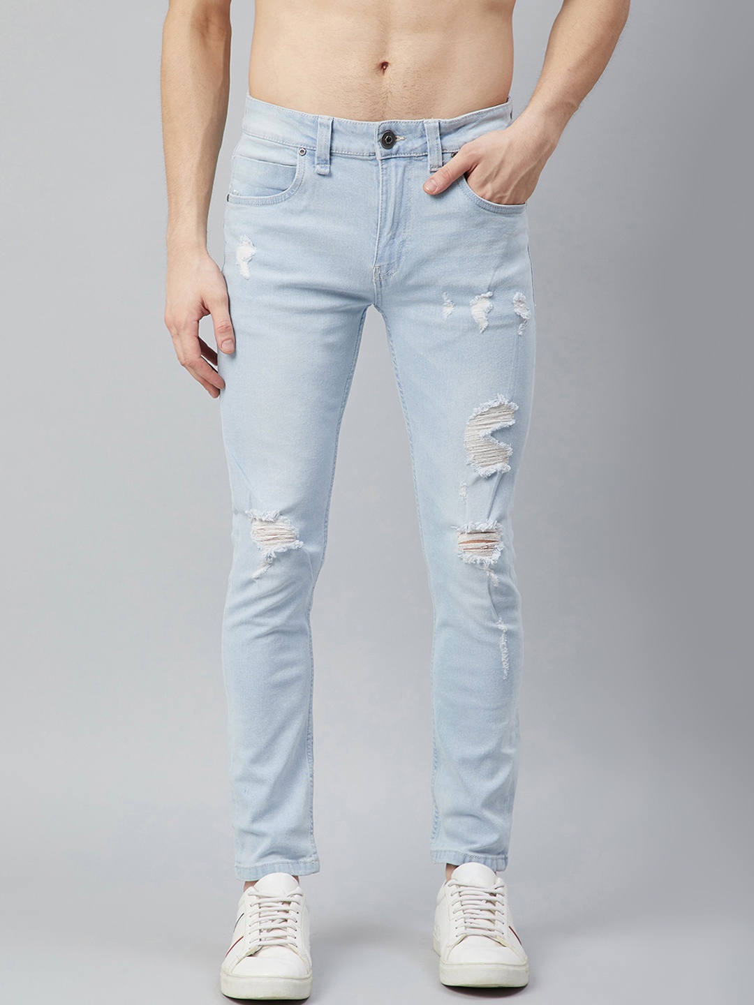 

Roadster Men Blue Skinny Fit Highly Distressed Stretchable Jeans