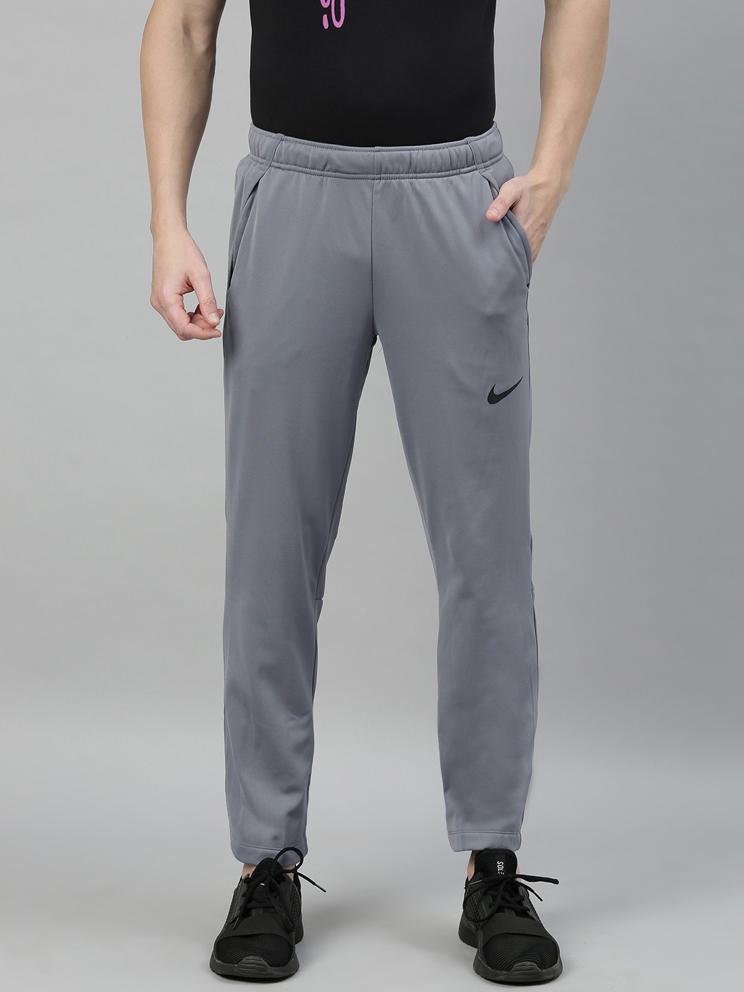 

Nike Men Grey Standard Fit Solid Dri-FIT EPIC KNIT Training Track Pants