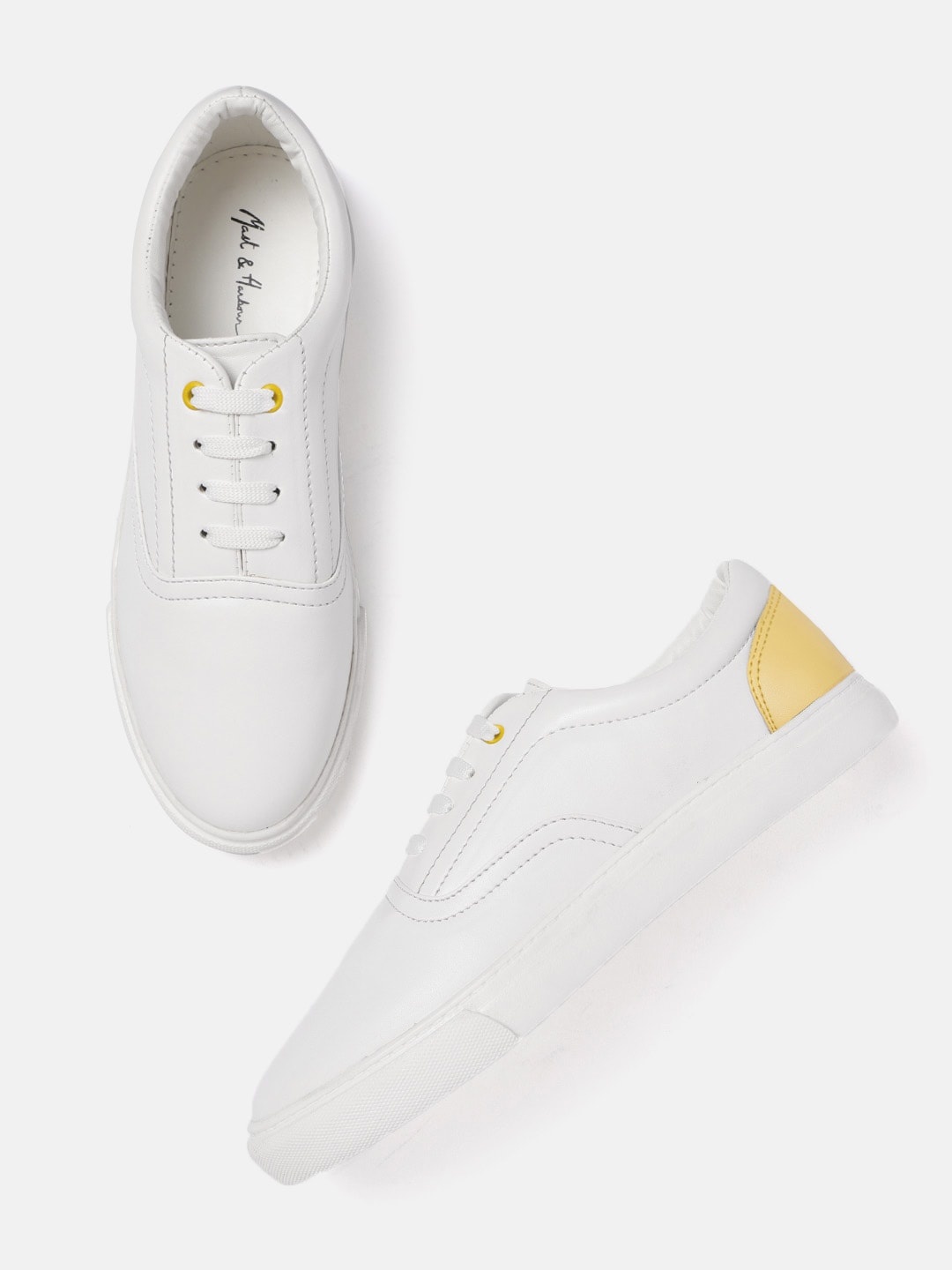 

Mast & Harbour Women White Solid Sneakers