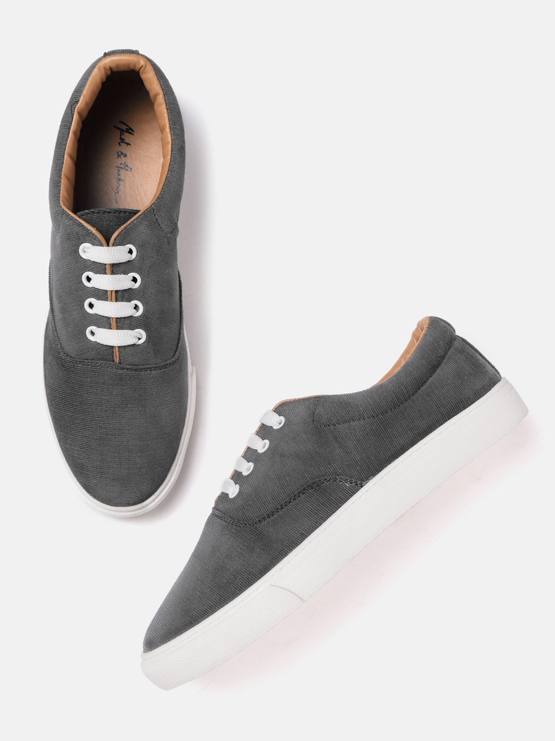 

Mast & Harbour Women Charcoal Grey Solid Sneakers