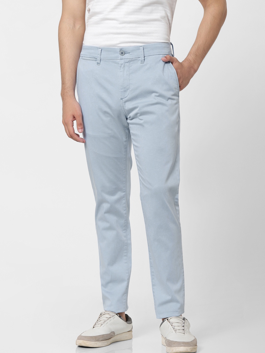 

Jack & Jones Men Blue Marco Slim Fit Trousers