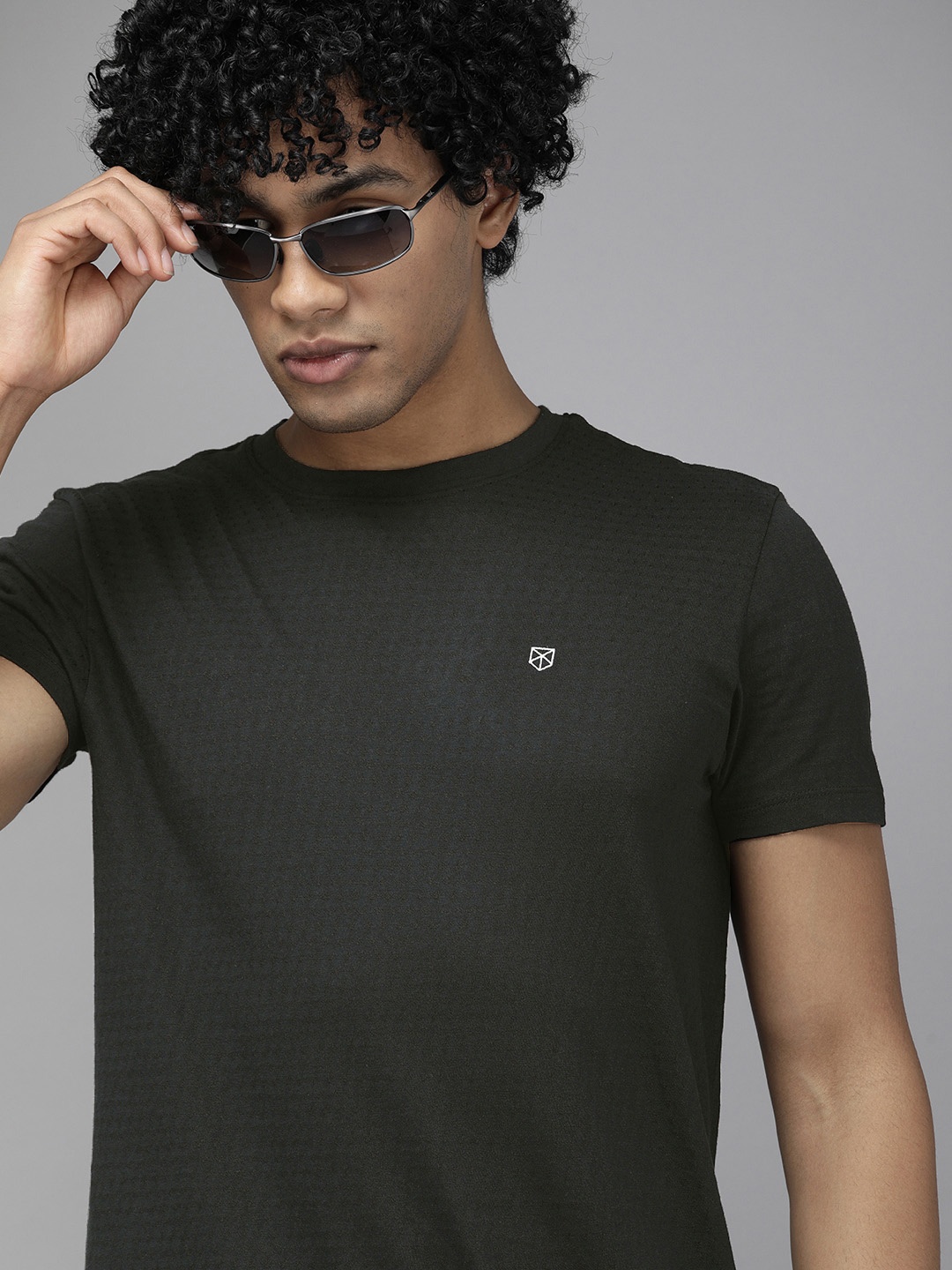 

Jack Jones Men Black Slim Fit Pure Cotton T-shirt