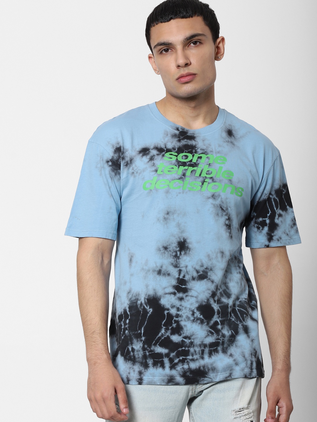 

Jack & Jones Men Black Printed Round Neck T-shirt