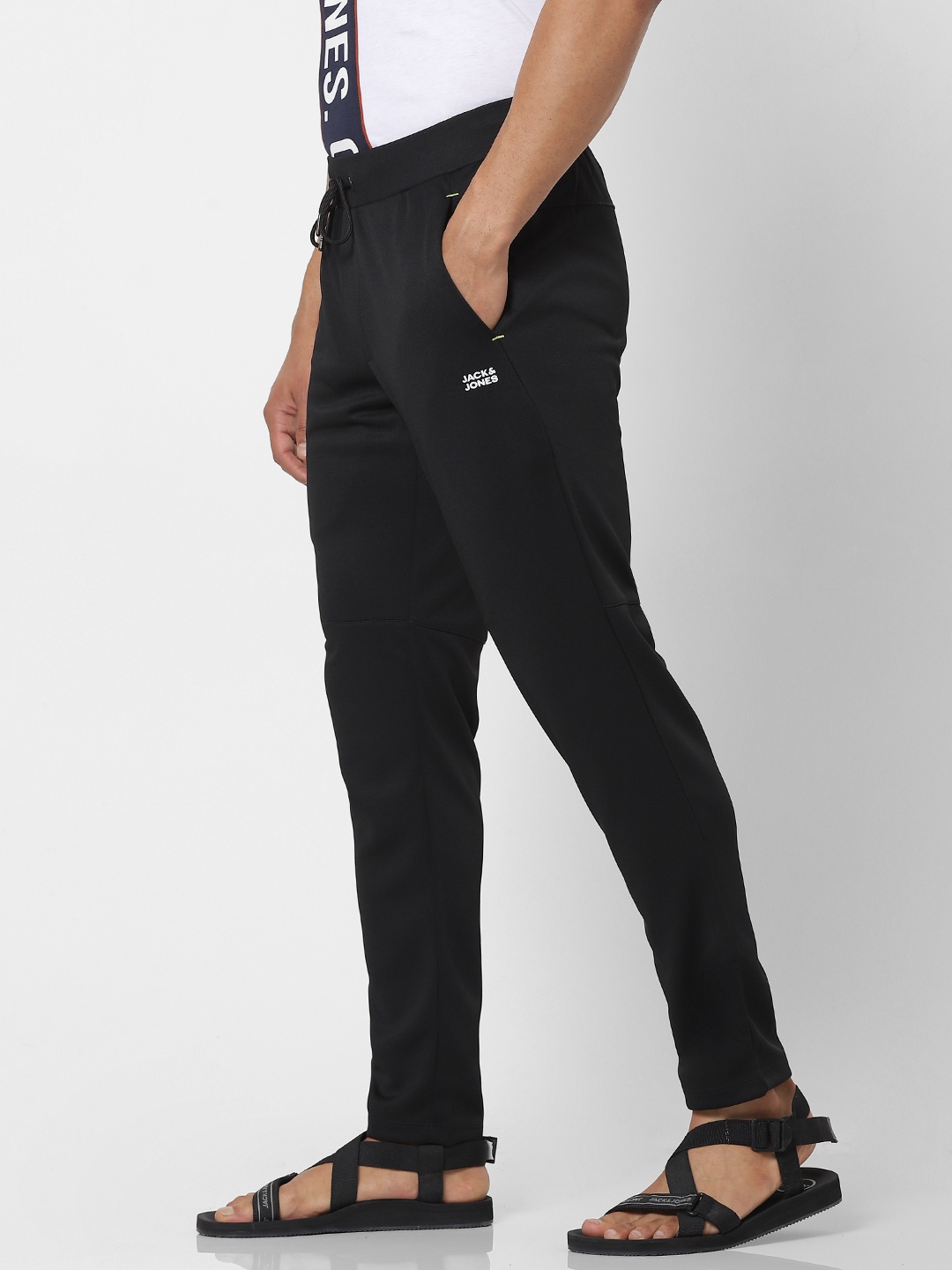 

Jack & Jones Men Black Straight Fit Solid Track Pants