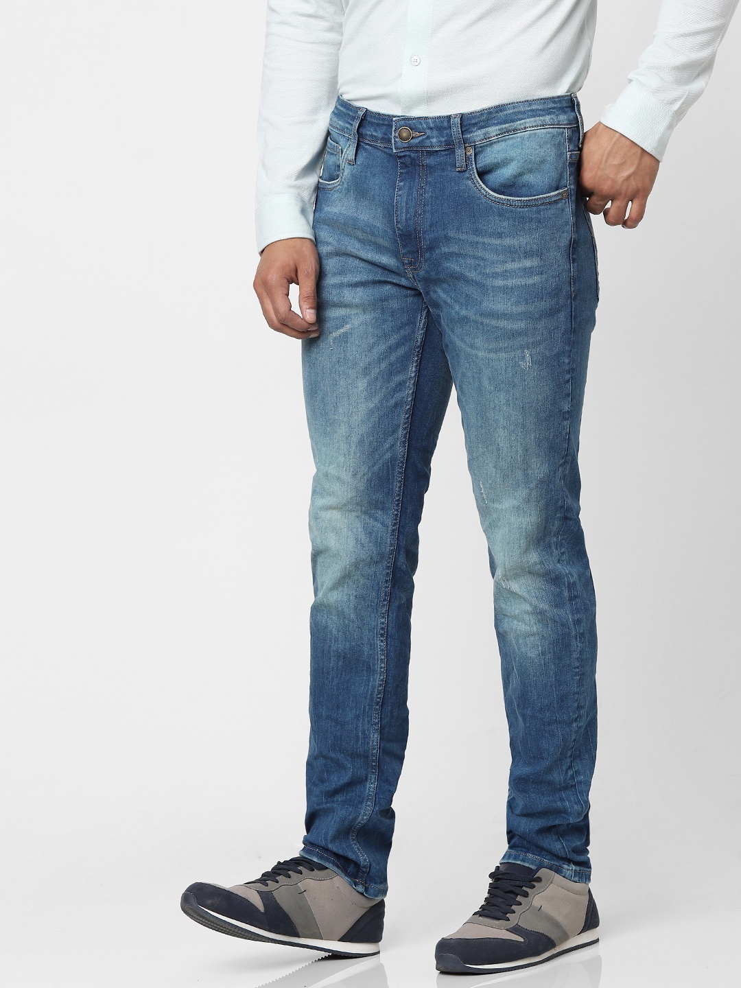 

Jack & Jones Men Blue GLENN Slim Fit Low-Rise Clean Look Jeans