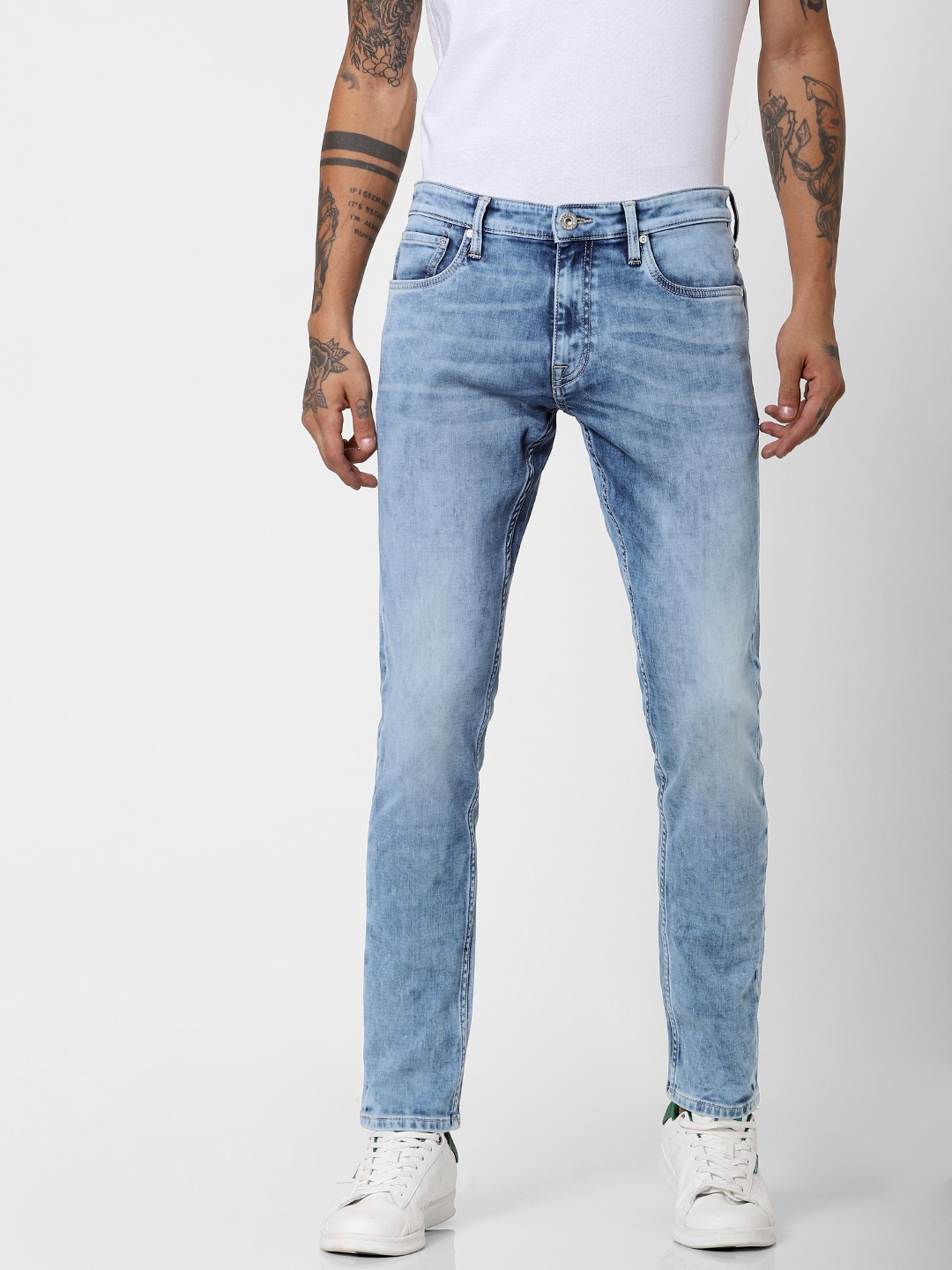 

Jack & Jones Men Blue Liam Skinny Fit Low-Rise Clean Look Stretchable Jeans