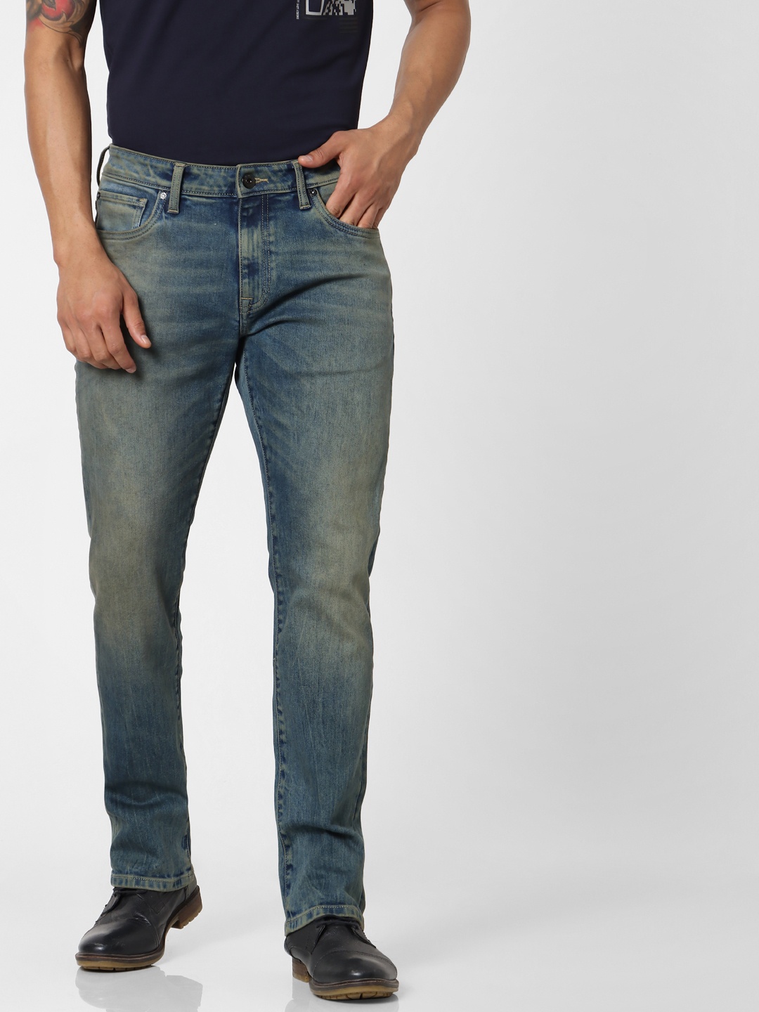 

Jack & Jones Men Blue BEN Skinny Fit Low-Rise Clean Look Stretchable Jeans