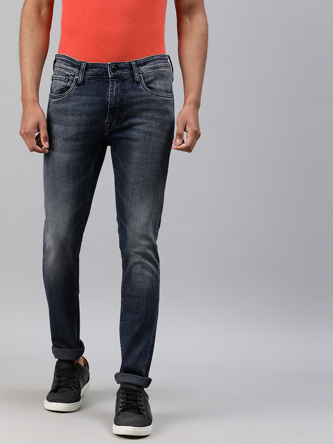 

Jack & Jones Men Blue Regular Fit Low-Rise Clean Look Stretchable Jeans