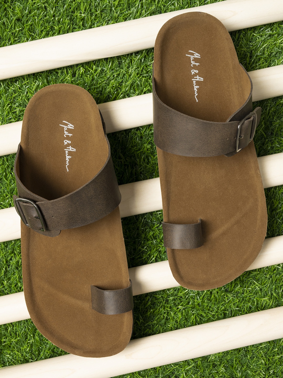 

Mast & Harbour Men Brown Solid Flip-Flops