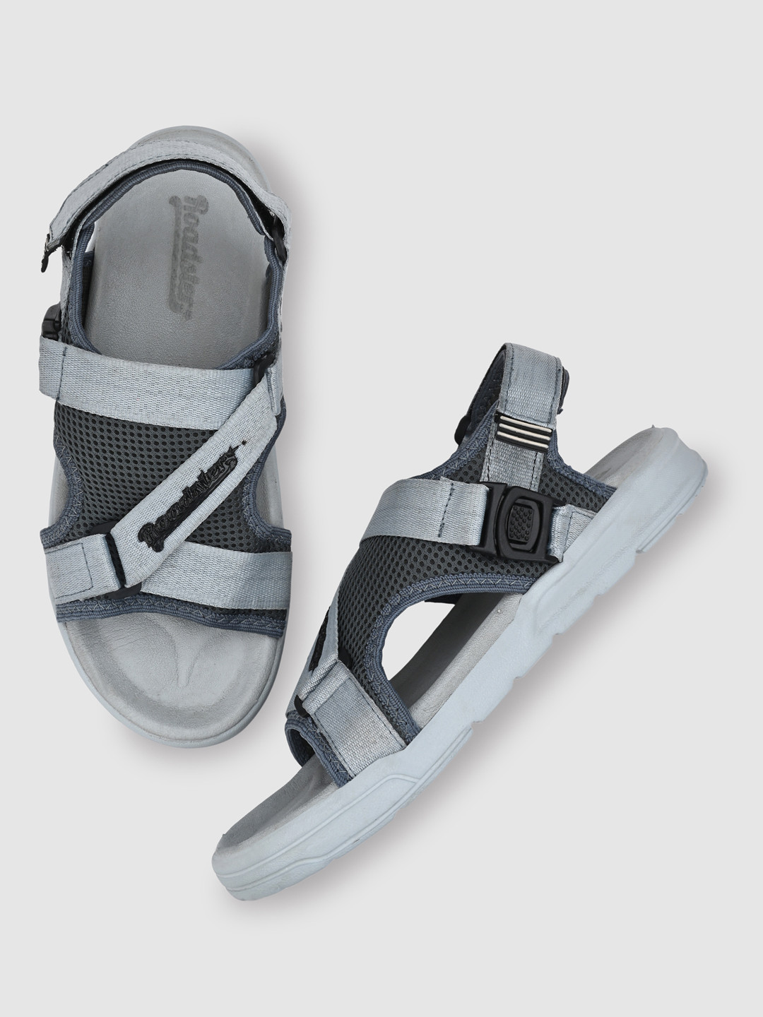 

The Roadster Lifestyle Co Men Grey Woven Design Sports Shoes