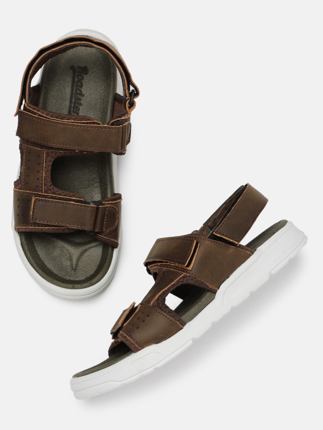 

The Roadster Lifestyle Co Men Brown Solid Sports Sandals
