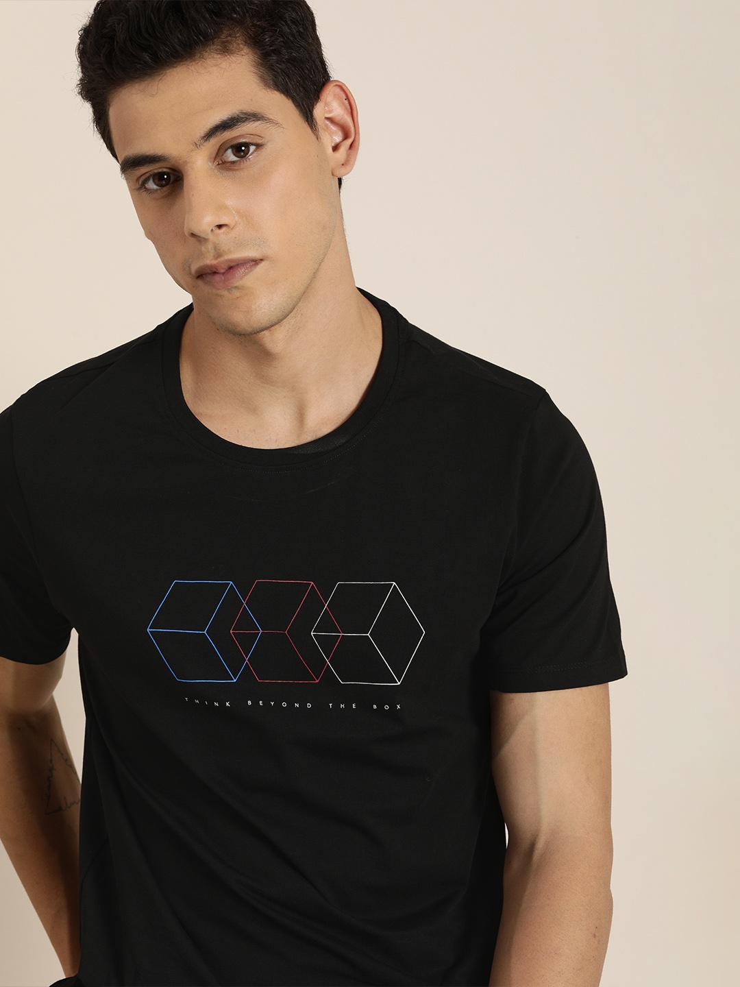 

Invictus Indoor Men Black Printed Round Neck T-shirt