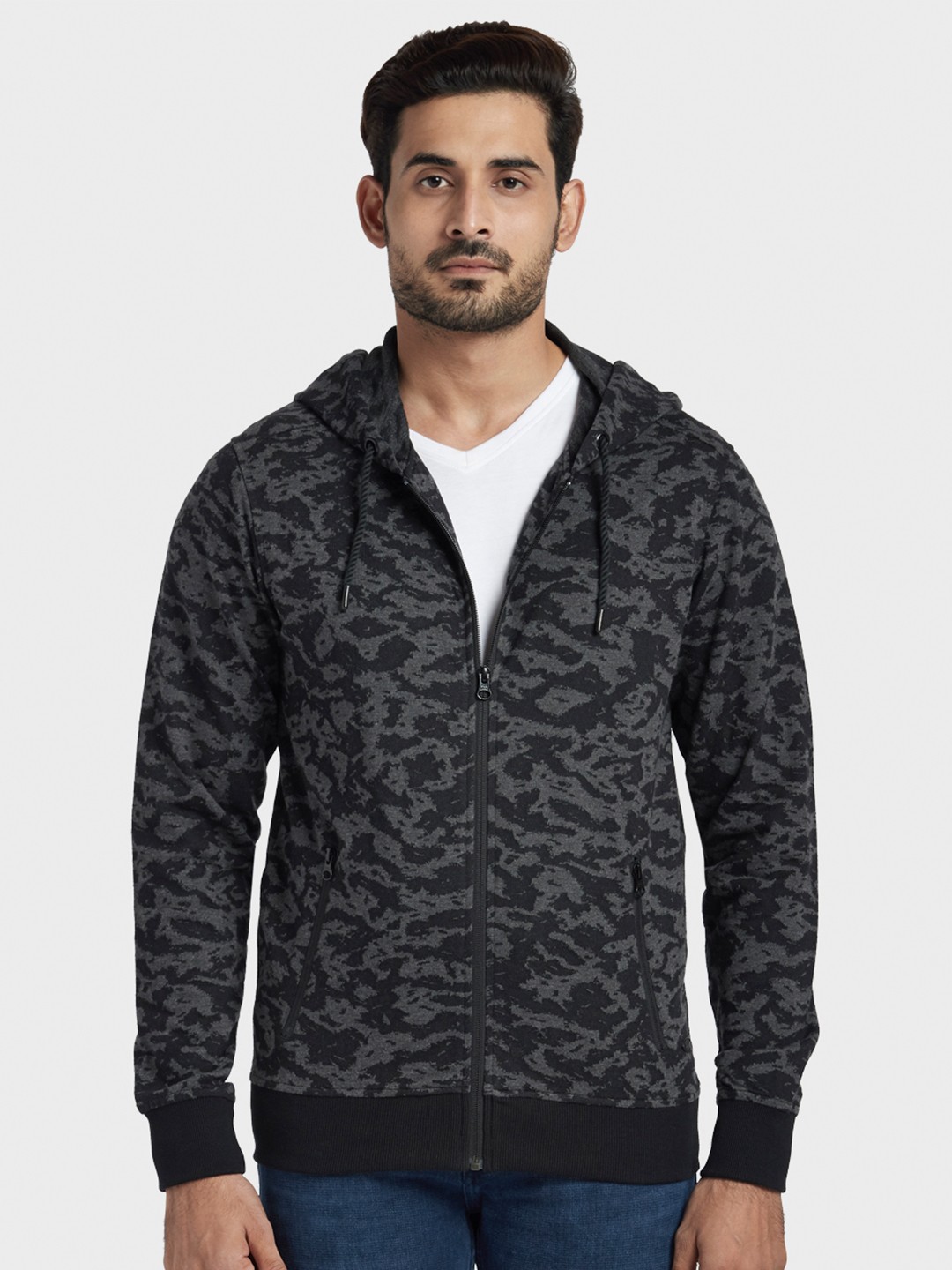 

ColorPlus Men Black Printed Sweatshirt