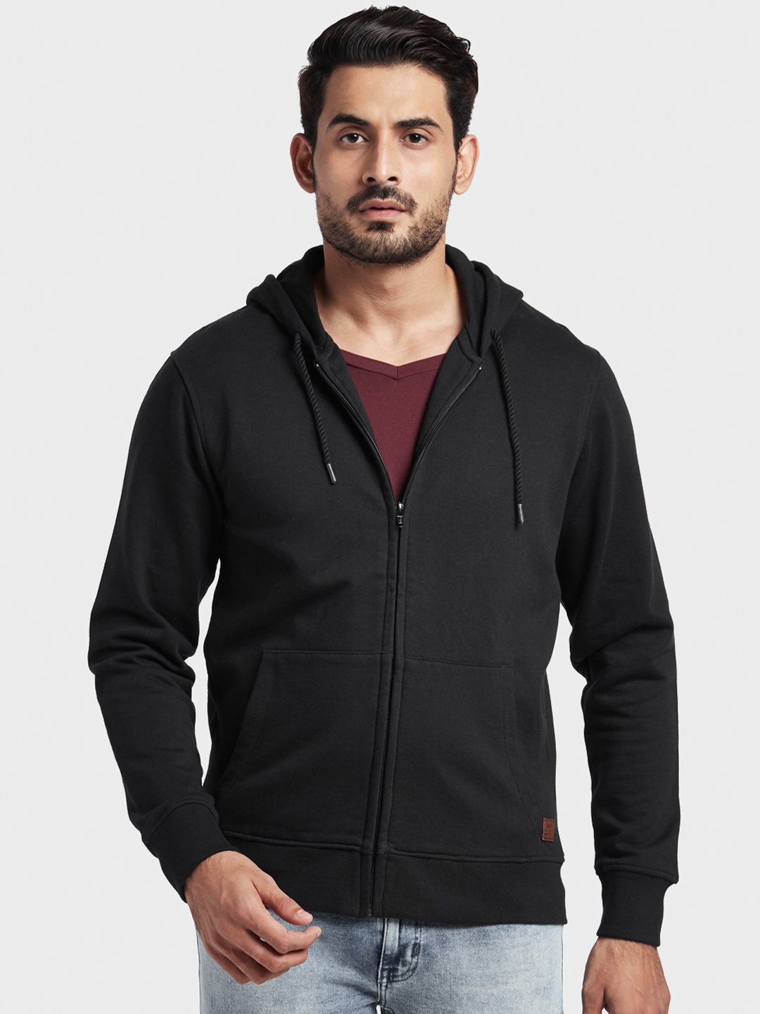 

ColorPlus Men Black Solid Sweatshirt
