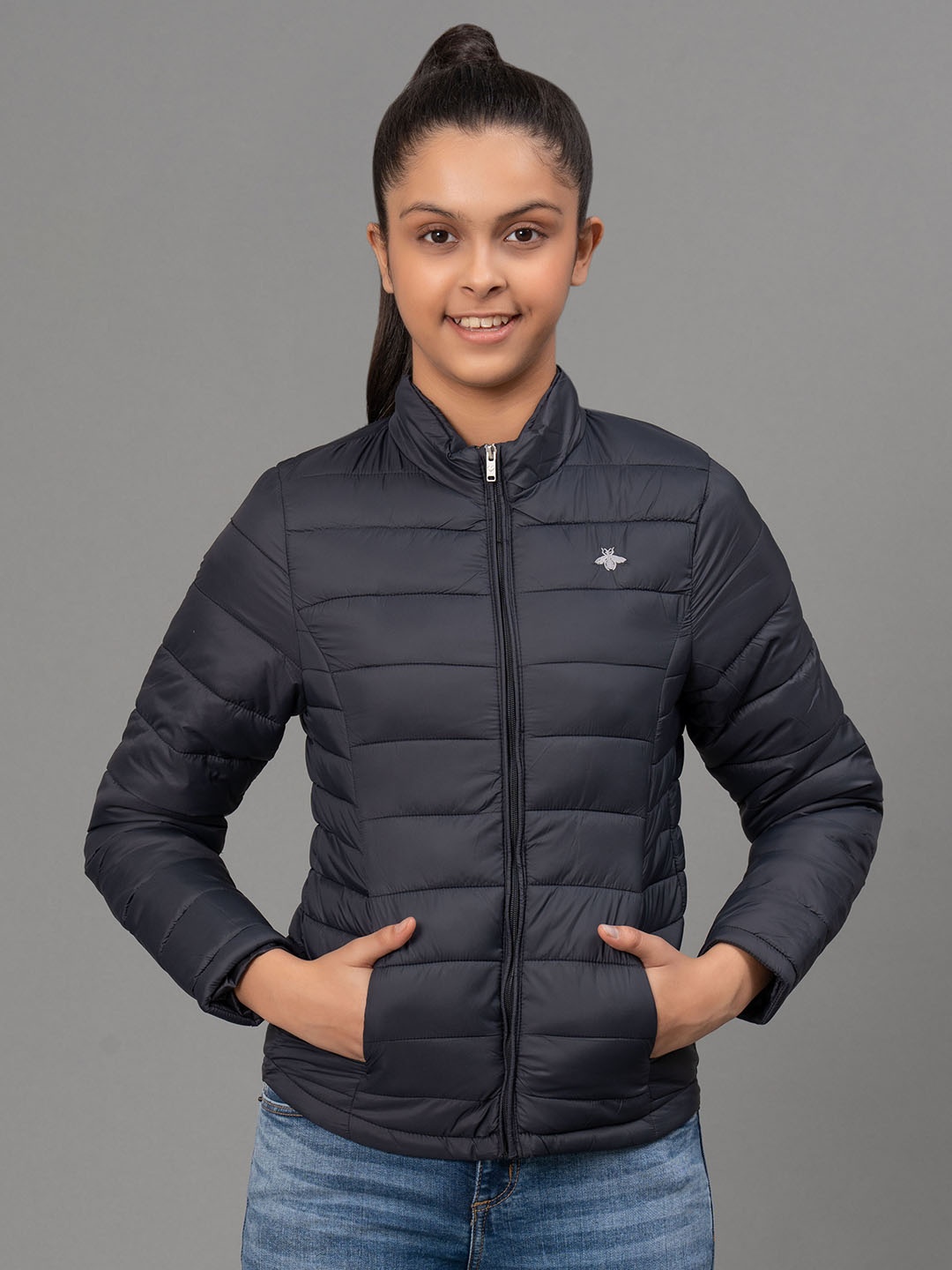 

Mode by Red Tape Girls Black Solid Puffer Jacket