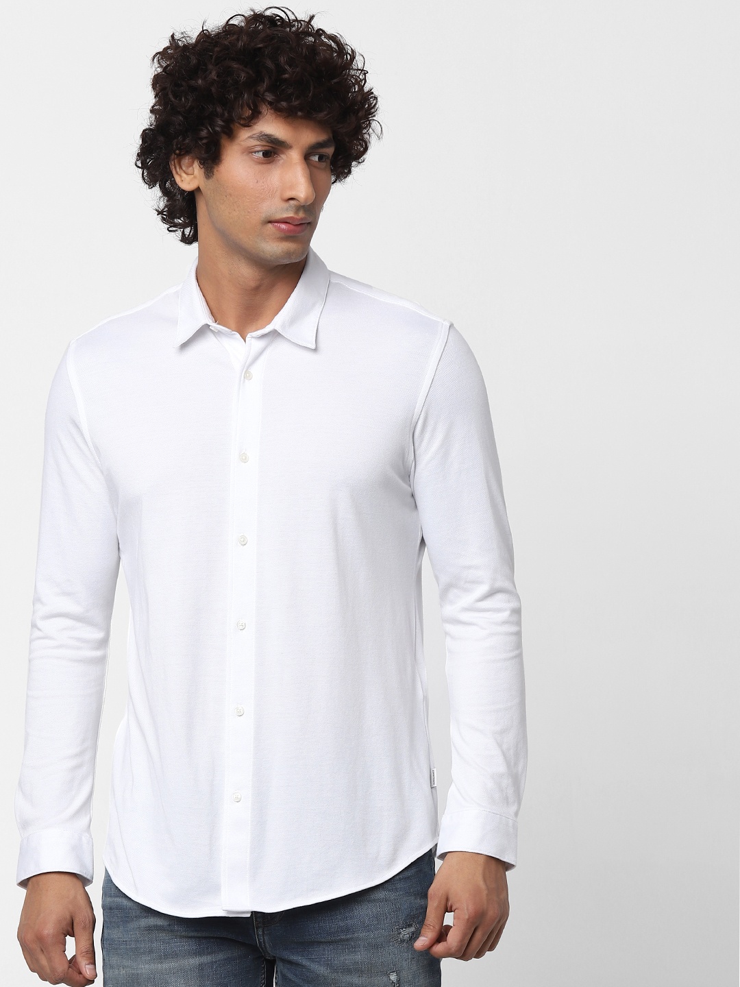 

Jack & Jones Men White Regular Fit Solid Casual Sustainable Shirt