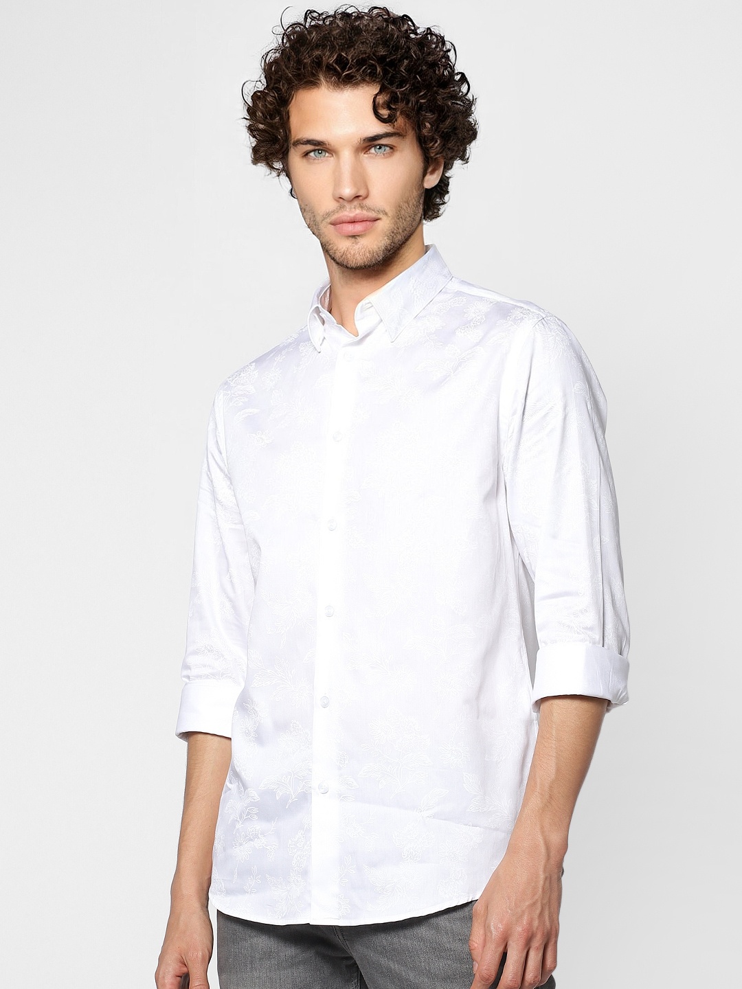 

Jack & Jones Men White Regular Fit Solid Casual Shirt