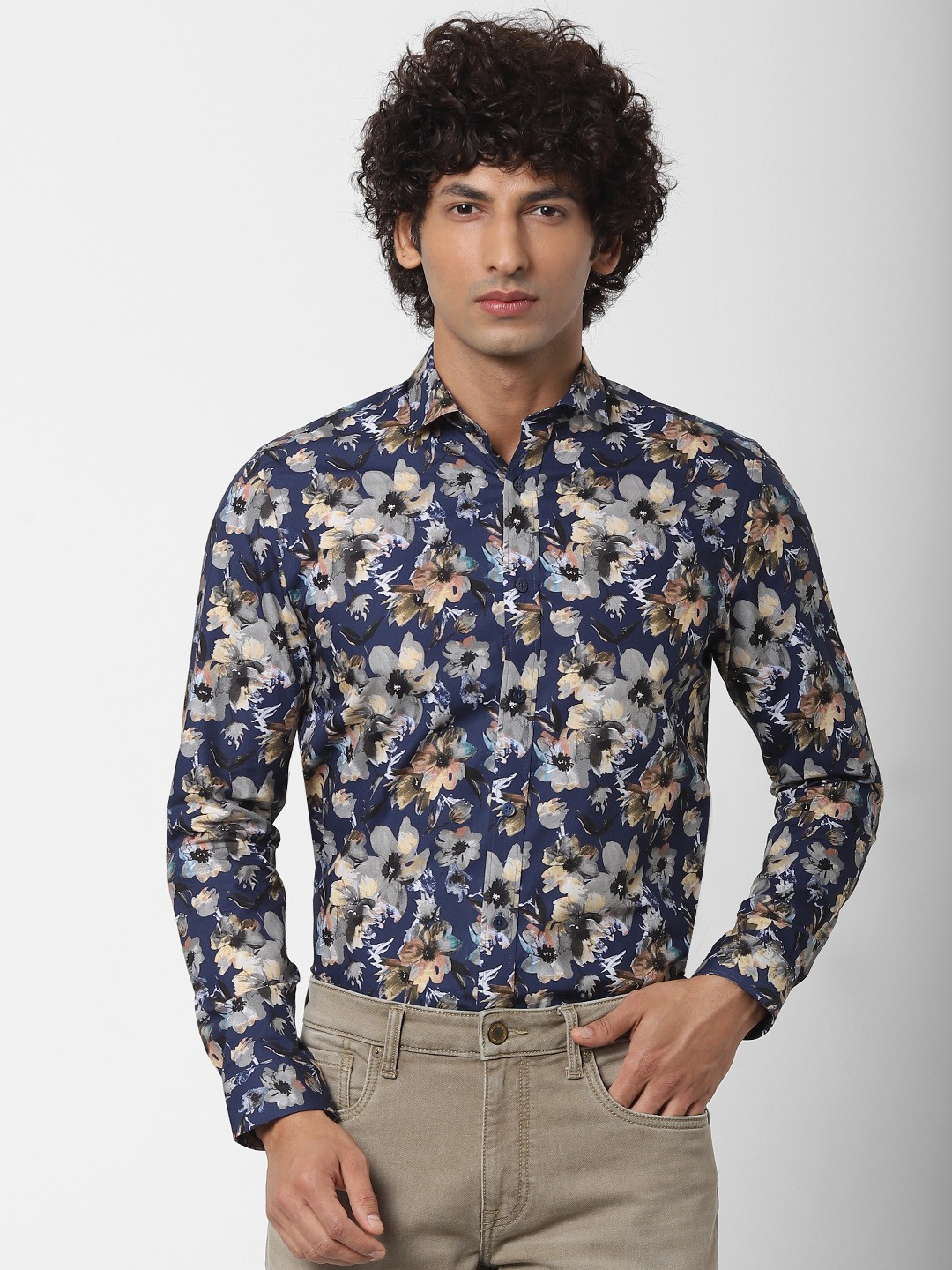 

Jack & Jones Men Blue Slim Fit Printed Casual Shirt