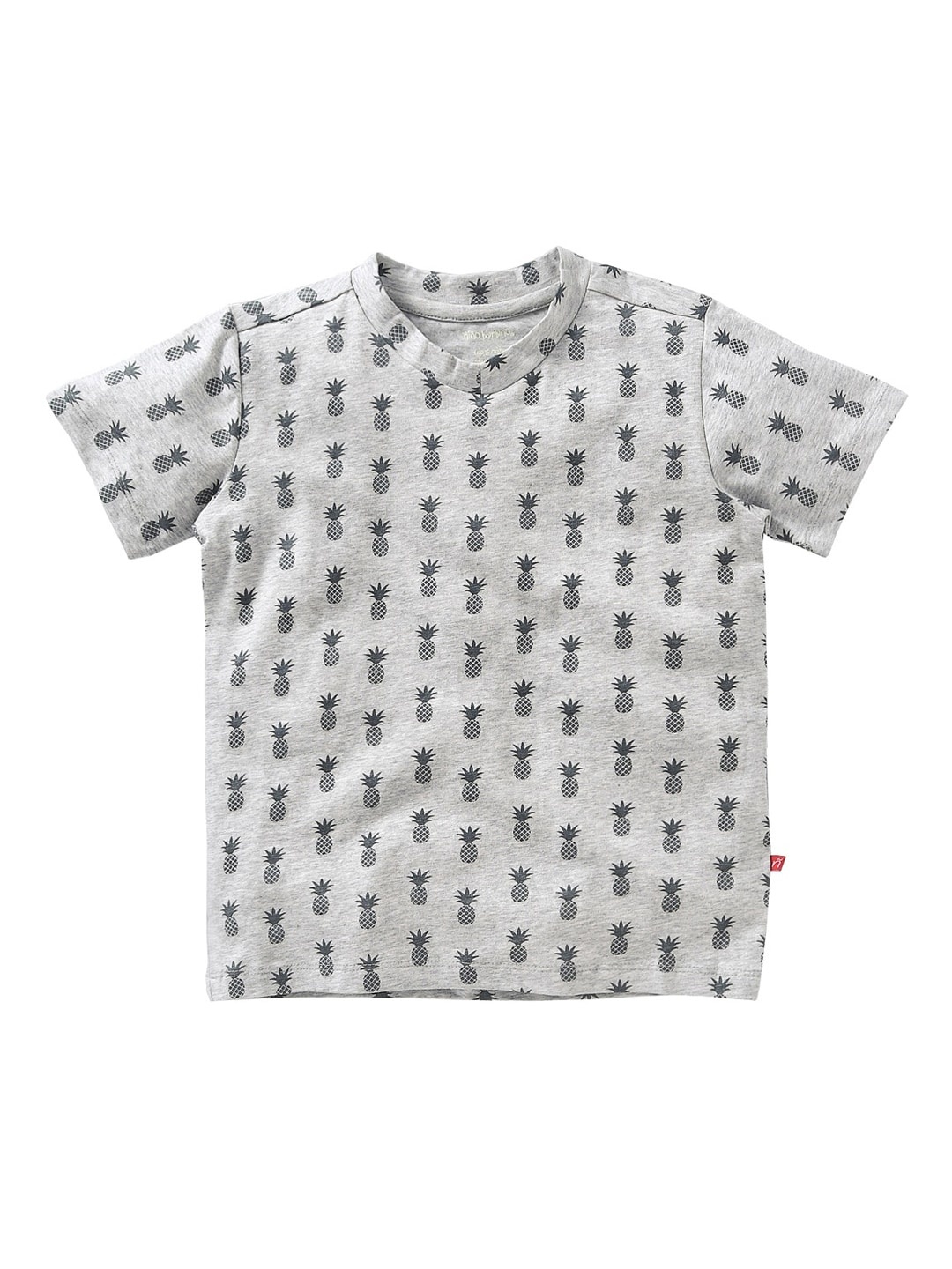 

Nino Bambino Boys Grey Printed Round Neck Sustainable Organic Cotton T-shirt