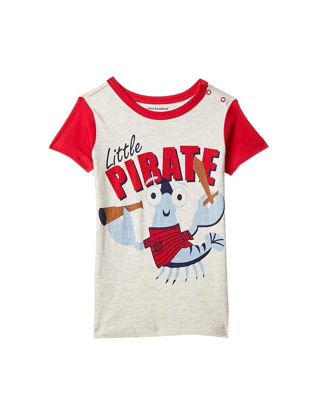 

Nino Bambino Boys Grey Printed Round Neck Sustainable T-shirt