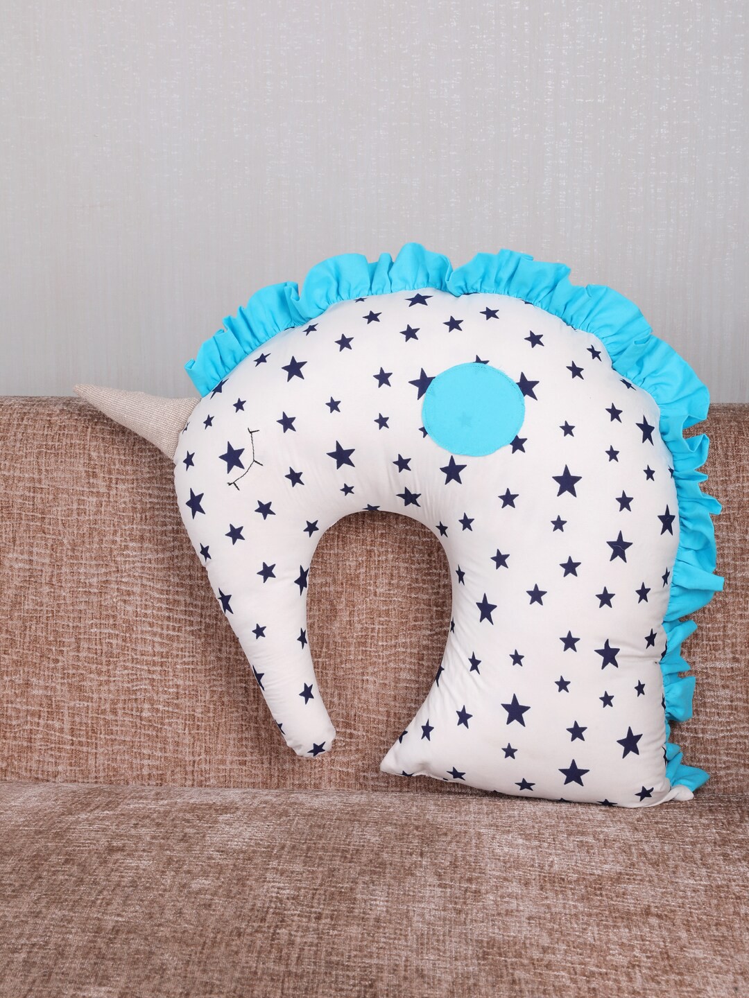 

My Gift Booth White & Blue Printed Unicorn Cushion
