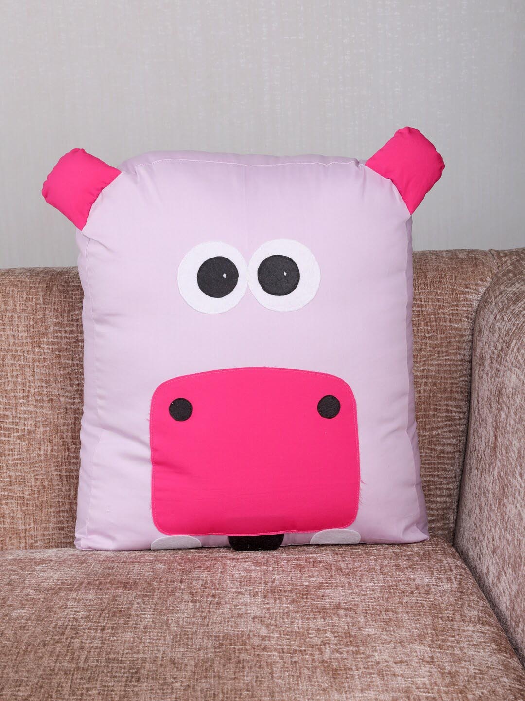 

My Gift Booth Lavender & Pink Printed Mauve Hippo Shape Cushion