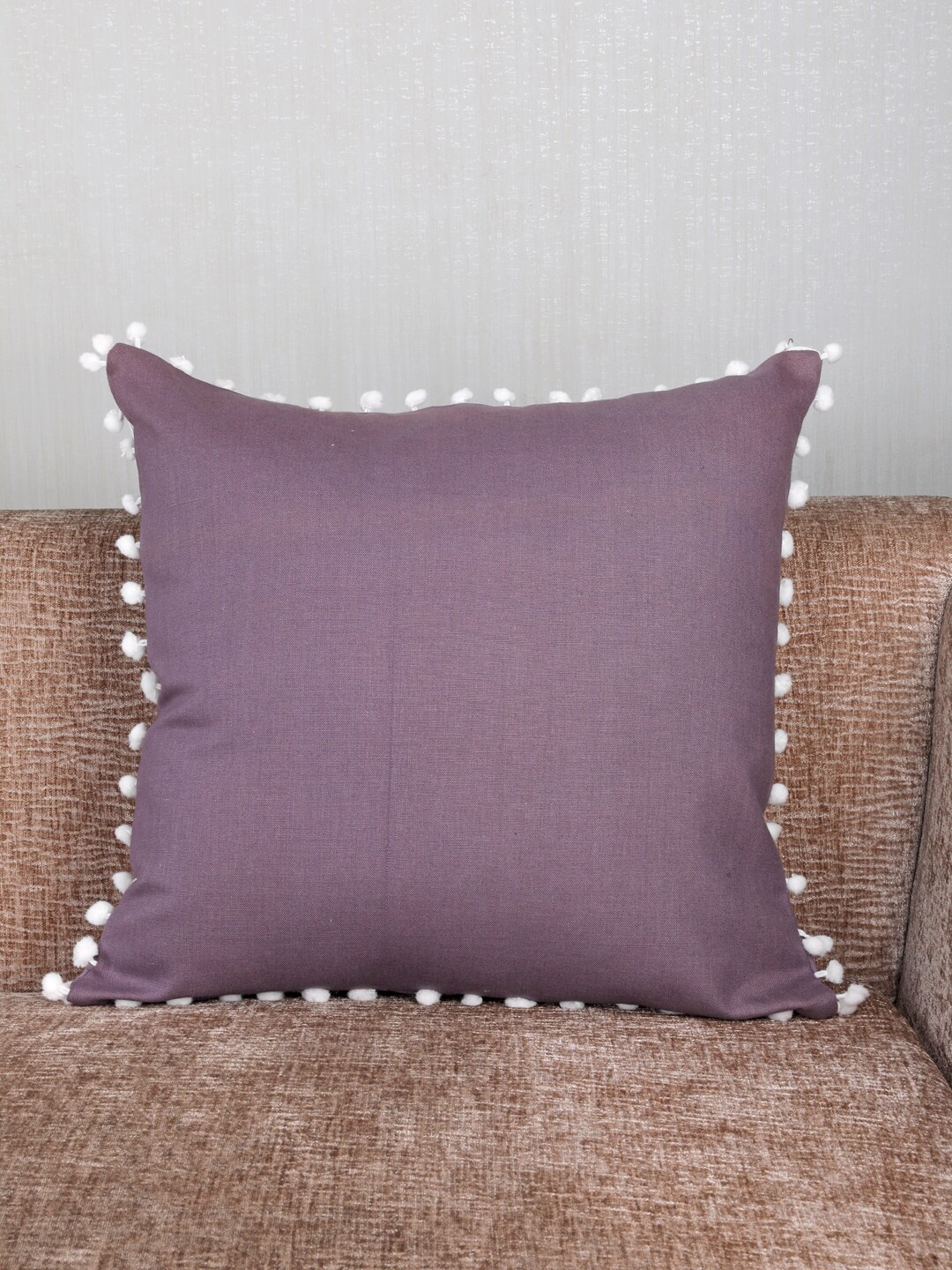 

My Gift Booth Purple Solid Tasseled Cushion
